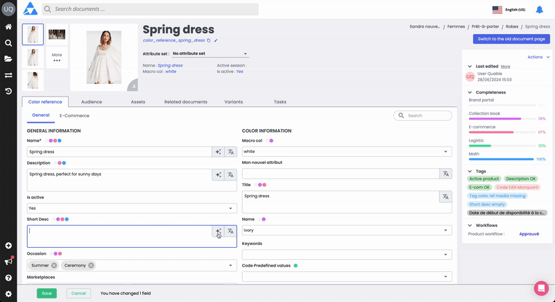 Génération de contenu par IA de Quable